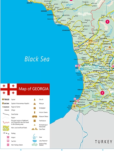 Georgia country tourist map (folded)